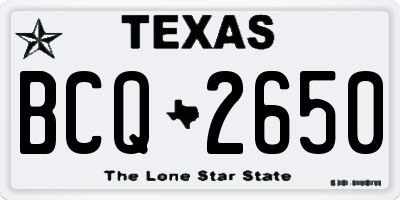 TX license plate BCQ2650