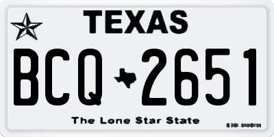 TX license plate BCQ2651