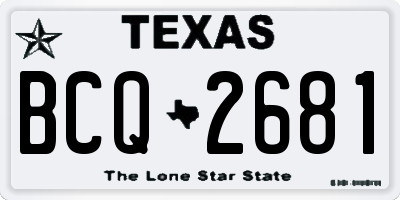TX license plate BCQ2681