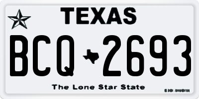 TX license plate BCQ2693