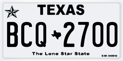 TX license plate BCQ2700