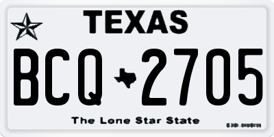 TX license plate BCQ2705