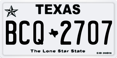 TX license plate BCQ2707