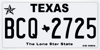 TX license plate BCQ2725