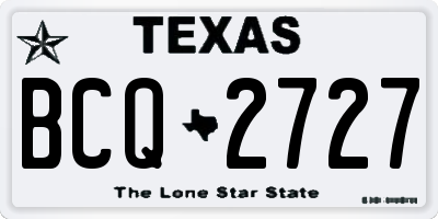 TX license plate BCQ2727