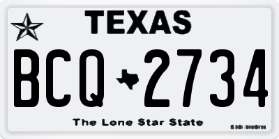 TX license plate BCQ2734