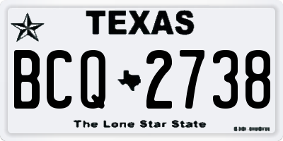 TX license plate BCQ2738