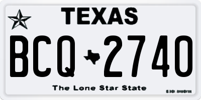 TX license plate BCQ2740