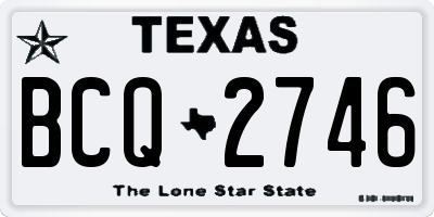 TX license plate BCQ2746