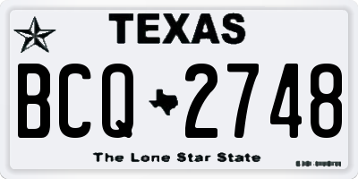 TX license plate BCQ2748