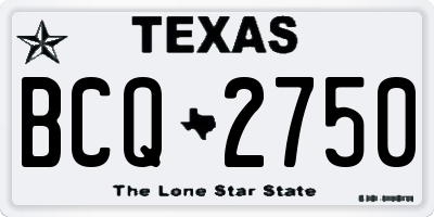 TX license plate BCQ2750
