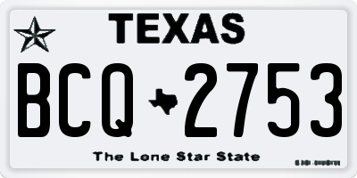 TX license plate BCQ2753