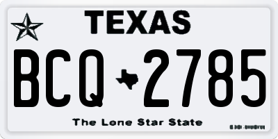 TX license plate BCQ2785