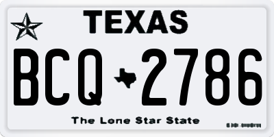 TX license plate BCQ2786