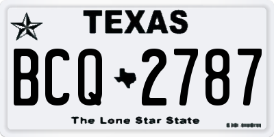 TX license plate BCQ2787