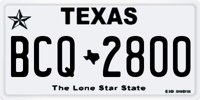 TX license plate BCQ2800