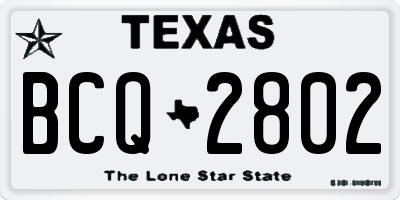 TX license plate BCQ2802