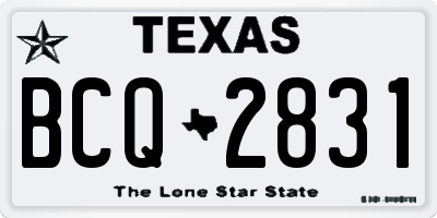 TX license plate BCQ2831