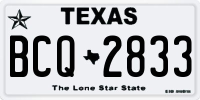 TX license plate BCQ2833