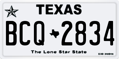 TX license plate BCQ2834