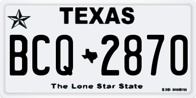 TX license plate BCQ2870