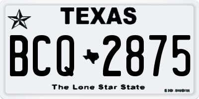 TX license plate BCQ2875