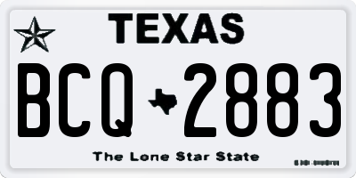 TX license plate BCQ2883