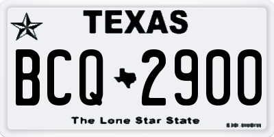 TX license plate BCQ2900