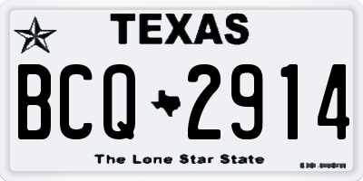 TX license plate BCQ2914