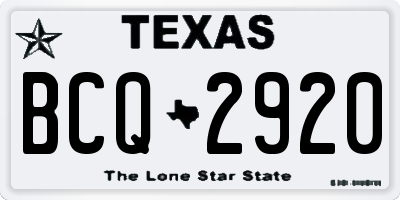 TX license plate BCQ2920