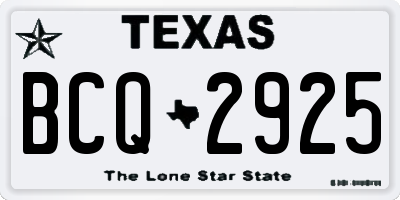 TX license plate BCQ2925