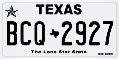 TX license plate BCQ2927
