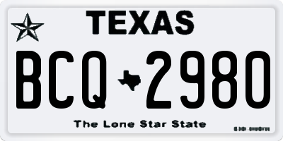 TX license plate BCQ2980