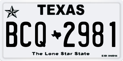 TX license plate BCQ2981