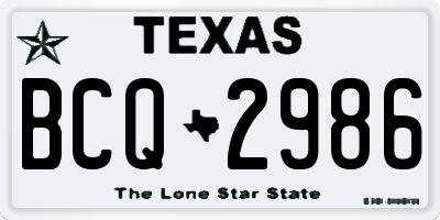 TX license plate BCQ2986