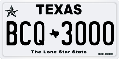 TX license plate BCQ3000