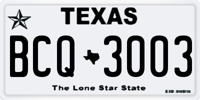 TX license plate BCQ3003