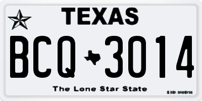 TX license plate BCQ3014
