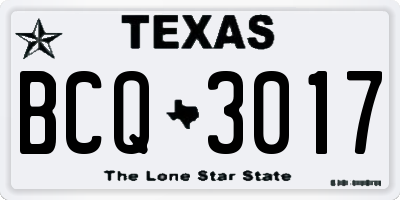 TX license plate BCQ3017