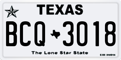 TX license plate BCQ3018