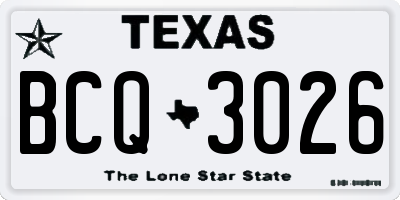TX license plate BCQ3026