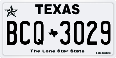 TX license plate BCQ3029