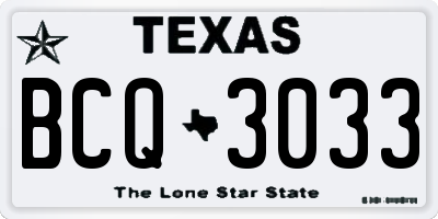 TX license plate BCQ3033