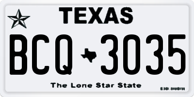 TX license plate BCQ3035