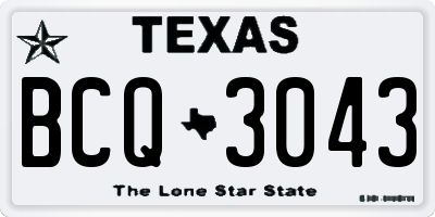 TX license plate BCQ3043