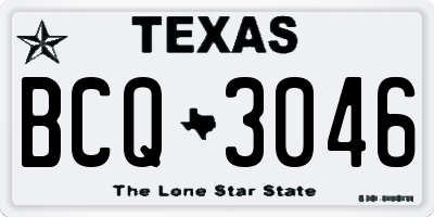 TX license plate BCQ3046