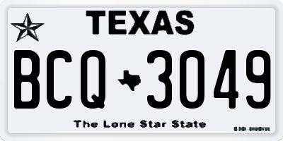 TX license plate BCQ3049