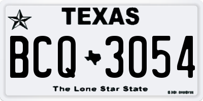 TX license plate BCQ3054