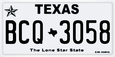 TX license plate BCQ3058