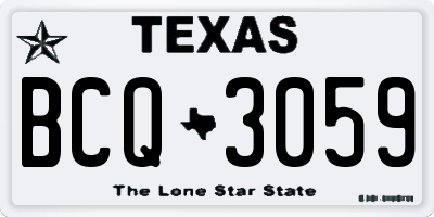 TX license plate BCQ3059